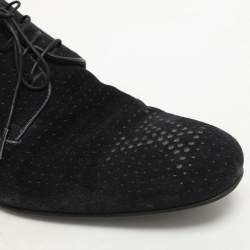 Louis Vuitton Dark Navy Blue Perforated Suede Solferino Derby Size 42