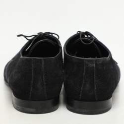 Louis Vuitton Dark Navy Blue Perforated Suede Solferino Derby Size 42
