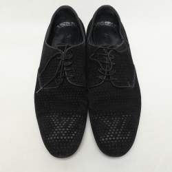 Louis Vuitton Dark Navy Blue Perforated Suede Solferino Derby Size 42