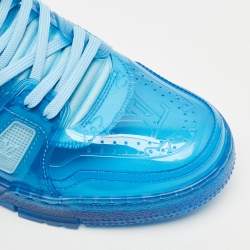 Louis Vuitton Blue PVC Run Away Lace Up Sneakers Size 40
