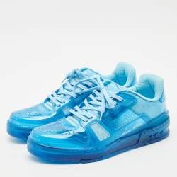 Louis Vuitton Blue PVC Run Away Lace Up Sneakers Size 40