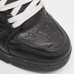 Louis Vuitton Black Leather LV Trainer Lace Up Sneakers Size 42.5