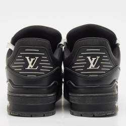 Louis Vuitton Black Leather LV Trainer Lace Up Sneakers Size 42.5