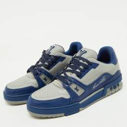 Louis Vuitton Blue/Light Grey Leather LV Trainer #54 Sneakers Size 40