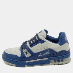 Louis Vuitton Blue/Light Grey Leather LV Trainer #54 Sneakers Size 40