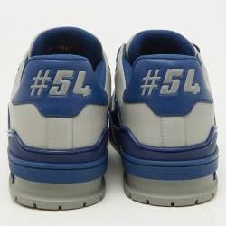 Louis Vuitton Blue/Light Grey Leather LV Trainer #54 Sneakers Size 40