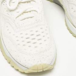Louis Vuitton White Knit Fabric VNR Low Top Sneakers Size 45