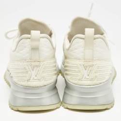Louis Vuitton White Knit Fabric VNR Low Top Sneakers Size 45