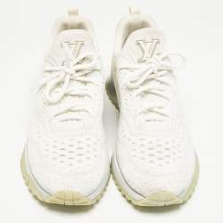 Louis Vuitton White Knit Fabric VNR Low Top Sneakers Size 45