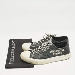 Louis Vuitton Black Canvas And Leather LV Forever Tattoo Low Top Sneakers Size 40