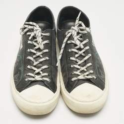 Louis Vuitton Black Canvas And Leather LV Forever Tattoo Low Top Sneakers Size 40