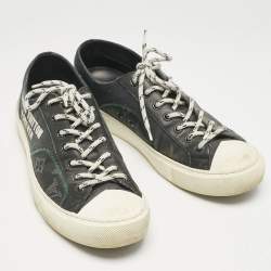 Louis Vuitton Black Canvas And Leather LV Forever Tattoo Low Top Sneakers Size 40