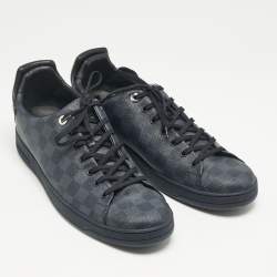 Louis Vuitton Navy Blue Damier Cobalt Canvas Frontrow Low Top Sneakers Size 45