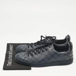 Louis Vuitton Navy Blue Damier Cobalt Canvas Frontrow Low Top Sneakers Size 45