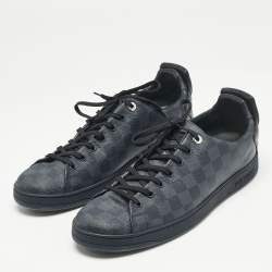 Louis Vuitton Navy Blue Damier Cobalt Canvas Frontrow Low Top Sneakers Size 45