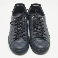 Louis Vuitton Navy Blue Damier Cobalt Canvas Frontrow Low Top Sneakers Size 45