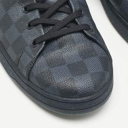 Louis Vuitton Navy Blue Damier Cobalt Canvas Frontrow Low Top Sneakers Size 45