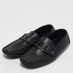 Louis Vuitton Black Leather Monte Carlo Loafers Size 42.5