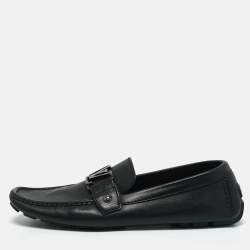 Louis Vuitton Black Leather Monte Carlo Loafers Size 42.5