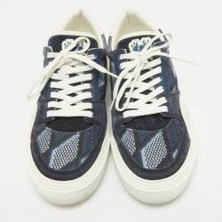 Louis Vuitton Blue Denim and Suede Richelieu LV Ollie Low Top Sneakers Size 40