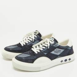 Louis Vuitton Blue Denim and Suede Richelieu LV Ollie Low Top Sneakers Size 40