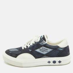 Louis Vuitton Blue Denim and Suede Richelieu LV Ollie Low Top Sneakers Size 40