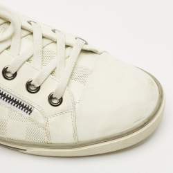 Louis Vuitton White Leather and Suede Frontrow Low Top Sneakers Size 42