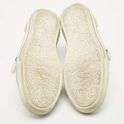 Louis Vuitton White Leather and Suede Frontrow Low Top Sneakers Size 42