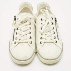 Louis Vuitton White Leather and Suede Frontrow Low Top Sneakers Size 42