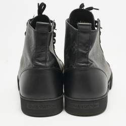 Louis Vuitton Black Monogram Eclipse Canvas and Leather Match Up High Top Sneakers Size 40