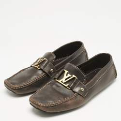 Louis Vuitton Brown Leather Monte Carlo Loafers Size 42
