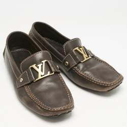 Louis Vuitton Brown Leather Monte Carlo Loafers Size 42