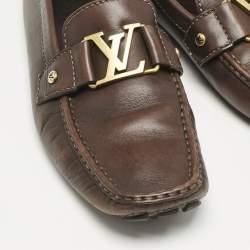 Louis Vuitton Brown Leather Monte Carlo Loafers Size 42.5