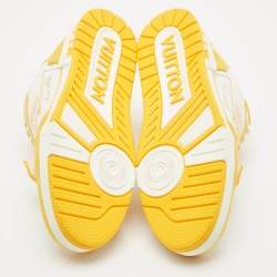 Louis Vuitton Yellow/White Monogram Denim and Leather  LV Trainer Sneakers Size 42