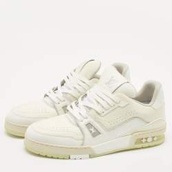 Louis Vuitton White Leather LV Trainer Sneakers Size 42.5