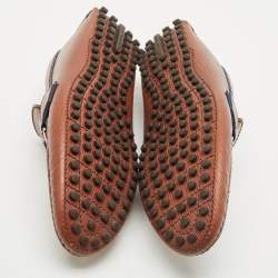 Louis Vuitton Brown Leather Hockenheim Slip On Loafers Size 40.5