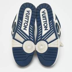 Pre Owned حذاء رياضي لويس فويتون شبك وجلد أزرق داكن للتزلج LV مقاس 42.5