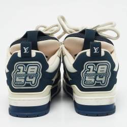 Pre Owned حذاء رياضي لويس فويتون شبك وجلد أزرق داكن للتزلج LV مقاس 42.5