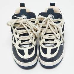 Pre Owned حذاء رياضي لويس فويتون شبك وجلد أزرق داكن للتزلج LV مقاس 42.5