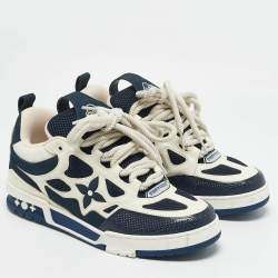 Pre Owned حذاء رياضي لويس فويتون شبك وجلد أزرق داكن للتزلج LV مقاس 42.5