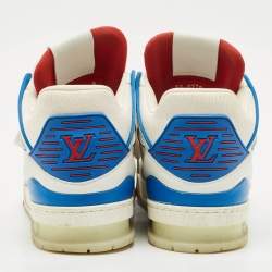 Louis Vuitton White Leather LV Trainer Lace Up Sneakers Size 43
