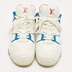 Louis Vuitton White Leather LV Trainer Lace Up Sneakers Size 43