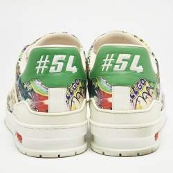 مملوكة مسبقًا حذاء رياضي لوي فيتون LV ترينر جلد بنقشة القصص المصورة متعددة الألوان مقاس 42.5