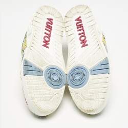 مملوكة مسبقًا حذاء رياضي لوي فيتون LV ترينر جلد بنقشة القصص المصورة متعددة الألوان مقاس 42.5
