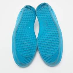 Louis Vuitton Blue Leather and Monogram Embroidered Mesh Luxembourg Sneakers Size 41