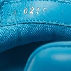 Louis Vuitton Blue Leather and Monogram Embroidered Mesh Luxembourg Sneakers Size 41