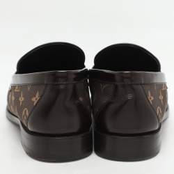 Louis Vuitton Brown Monogram Jacquard and Macassar Leather Major Loafers Size 43.5