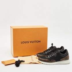 Louis Vuitton Black Monogram Canvas and Leather Run Away Low Top Sneakers Size 43