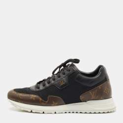 Louis Vuitton Black Monogram Canvas and Leather Run Away Low Top Sneakers Size 43