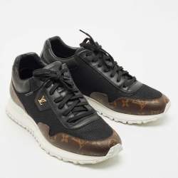 Louis Vuitton Black Monogram Canvas and Leather Run Away Low Top Sneakers Size 43